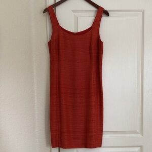 Akris Sleeveless Rust-Orange Shift Dress